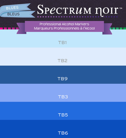 Spectrum Noir Blues 6 pz. / Marcadores con Base de Alcohol Descontinuado Crafter&
