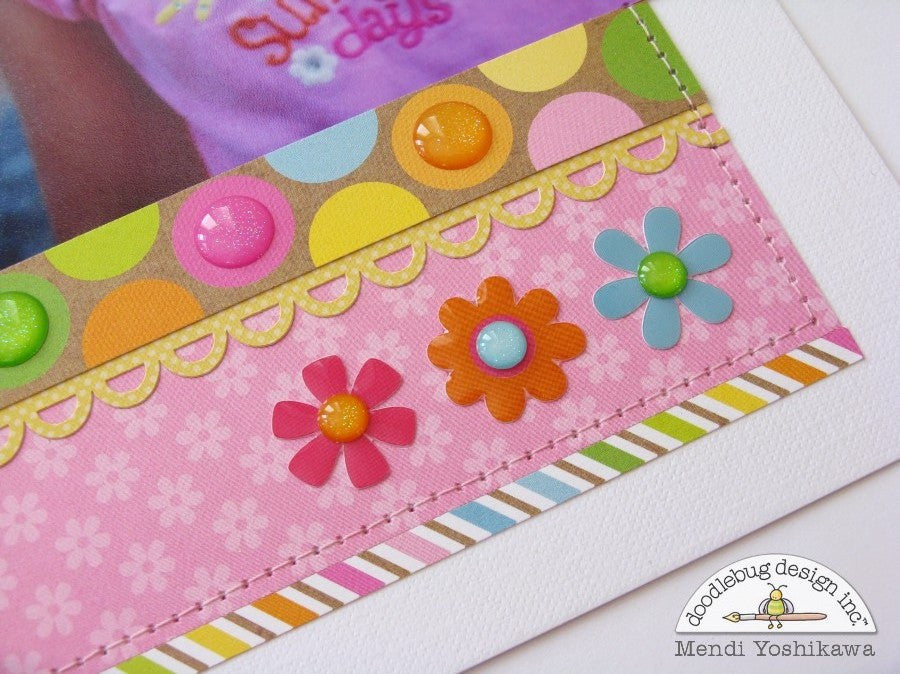 Tropical Funky Flower Brads Adornos / Embellishments Creative Impressions