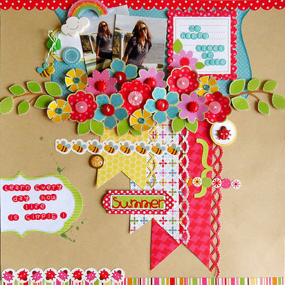 Tropical Funky Flower Brads Adornos / Embellishments Creative Impressions