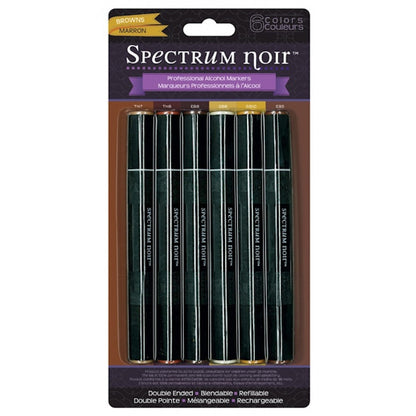 Spectrum Noir Browns 6 pz. / Marcadores con Base de Alcohol Descontinuado Crafter&