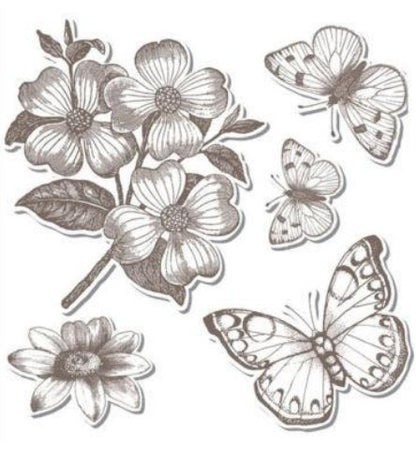 Butterflies Dies / Set de Suajes y Sellos Mariposas Descontinuado Sizzix