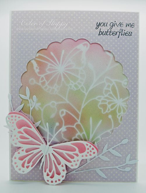 Butterfly Vine Stencil / Plantilla de Mariposa Descontinuado Memory Box