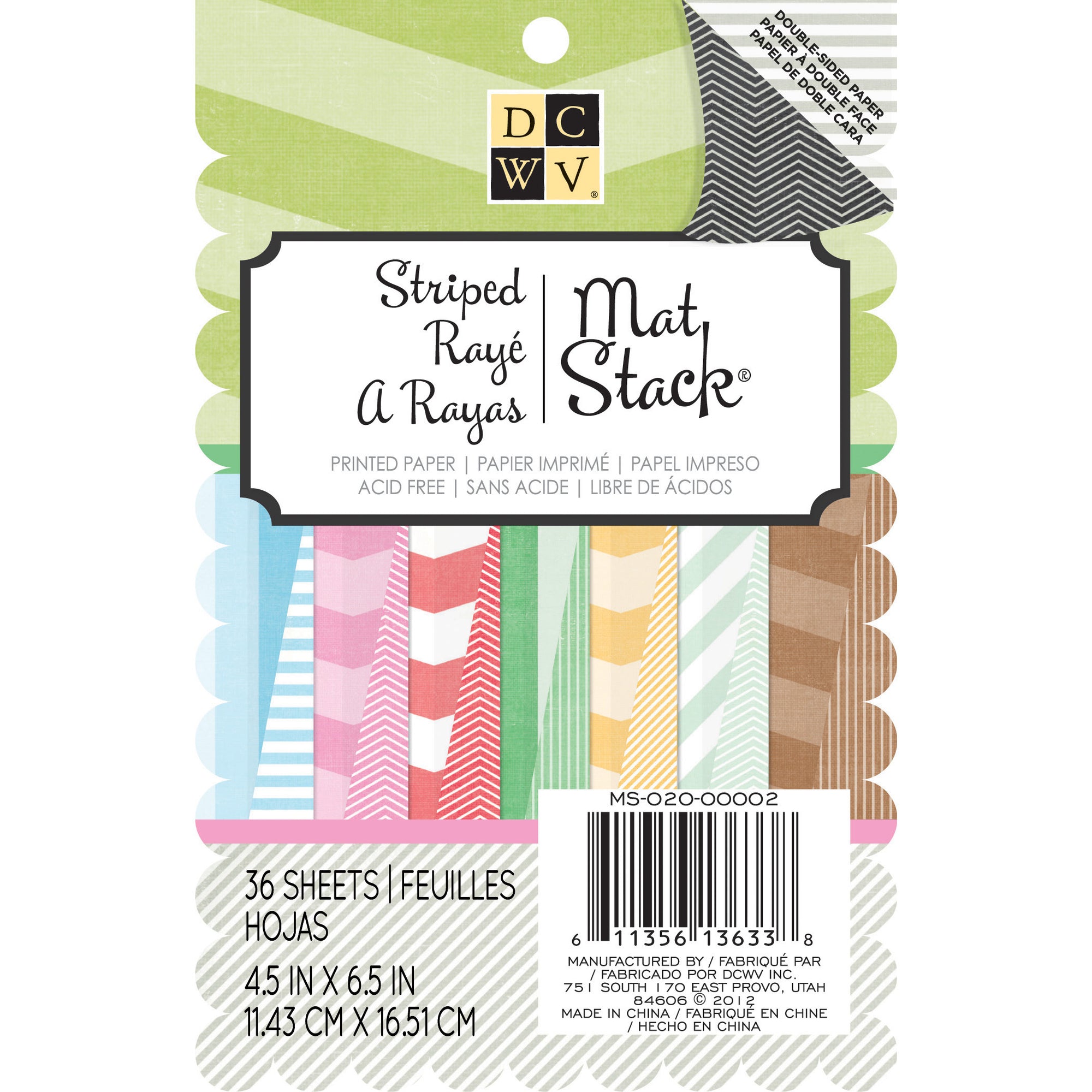 Striped Mat Stack / Block de Papel de Rayitas Doble Cara Papel DCWV