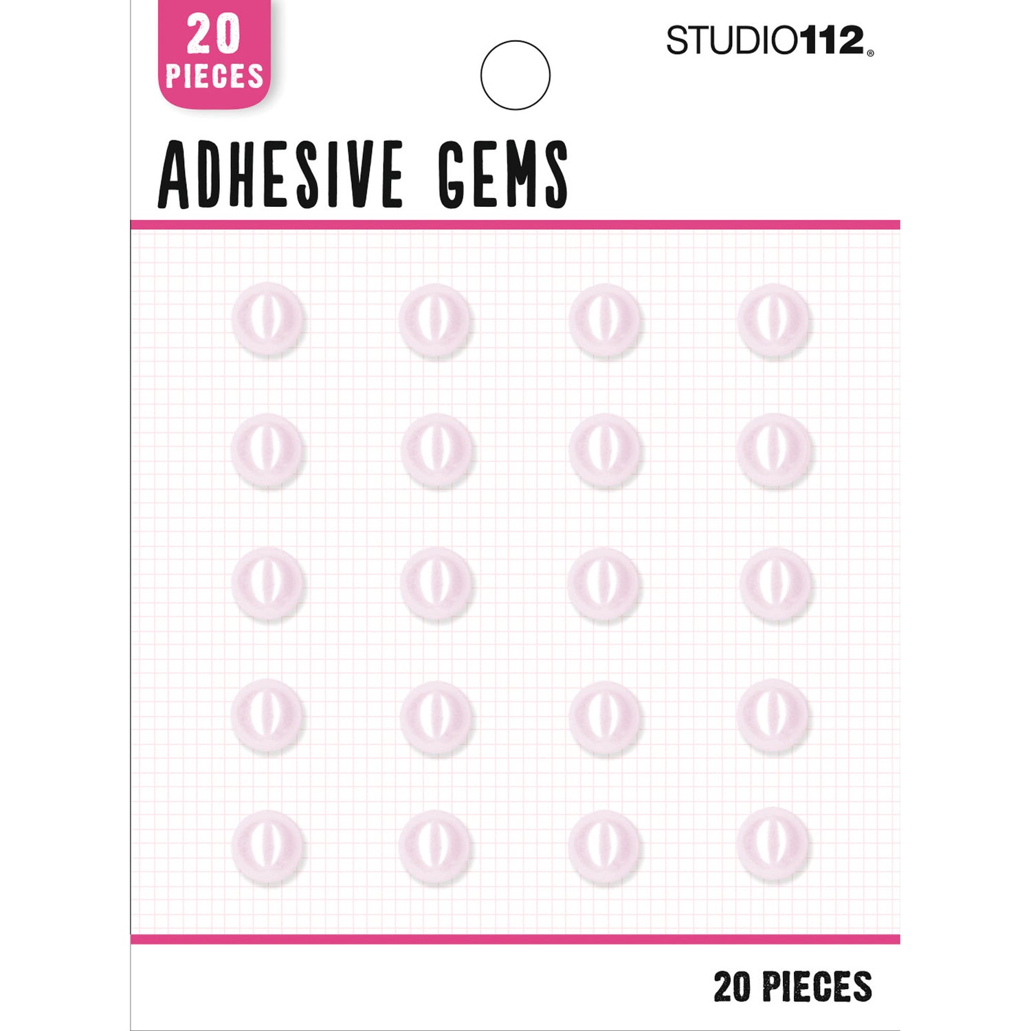 Pink Dome Gems / 20 Gemas Adhesivas Rosa Adornos / Embellishments K &amp; Company