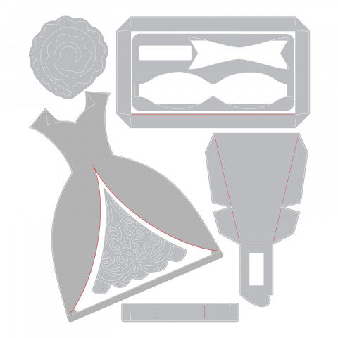 Thinlits Dies Dress Box / Suaje de Cajita de Vestido Descontinuado Sizzix