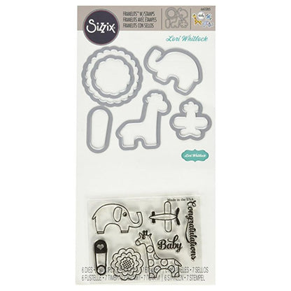 Framelits Dies W/Clear Stamps 6 Pkg Baby / Suajes y Sellos de Bebé Descontinuado Sizzix