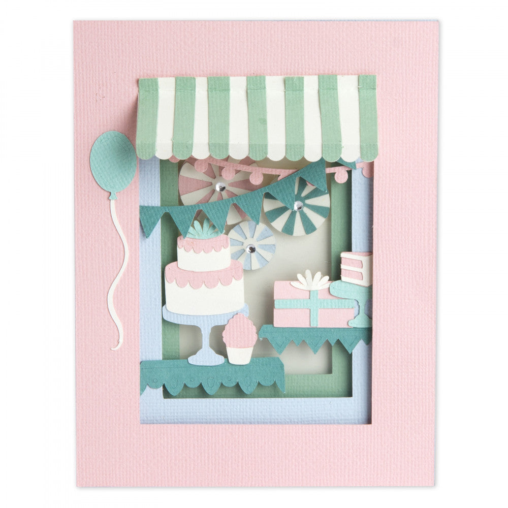 Thinlits Birthday Shadow Box Die / Suaje de Sombra de Cumpleaños Descontinuado Sizzix