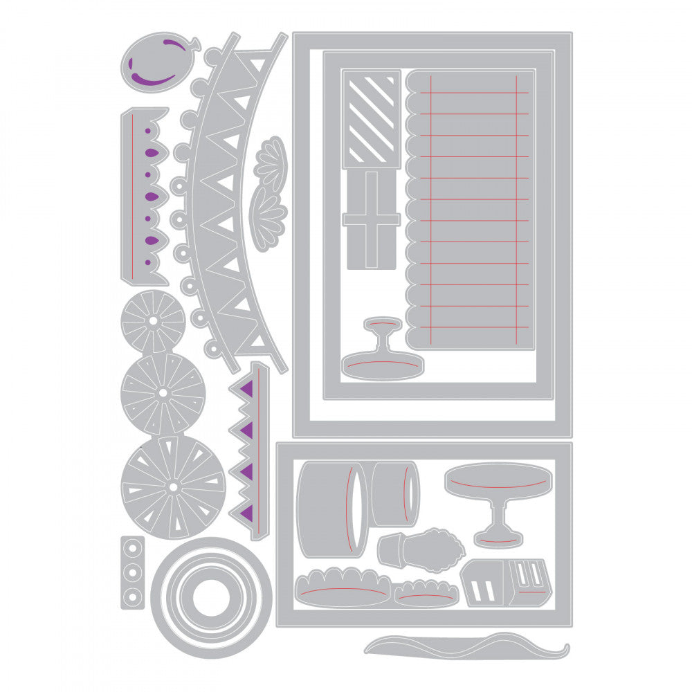 Thinlits Birthday Shadow Box Die / Suaje de Sombra de Cumpleaños Descontinuado Sizzix