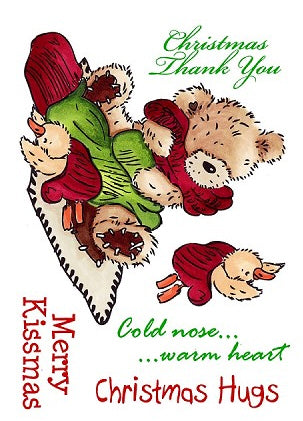 Christmas Hugs Rubber Stamp Colletion / Sellos de Goma Abrazo de Navidad Descontinuado Crafter&