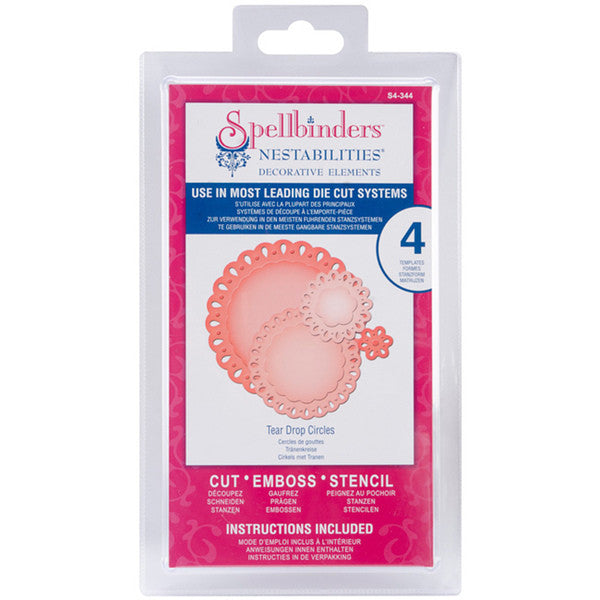 Tear Drop Circles Dies / Suaje de Corte de Círculos con Decorado de Gotas Descontinuado Spellbinders