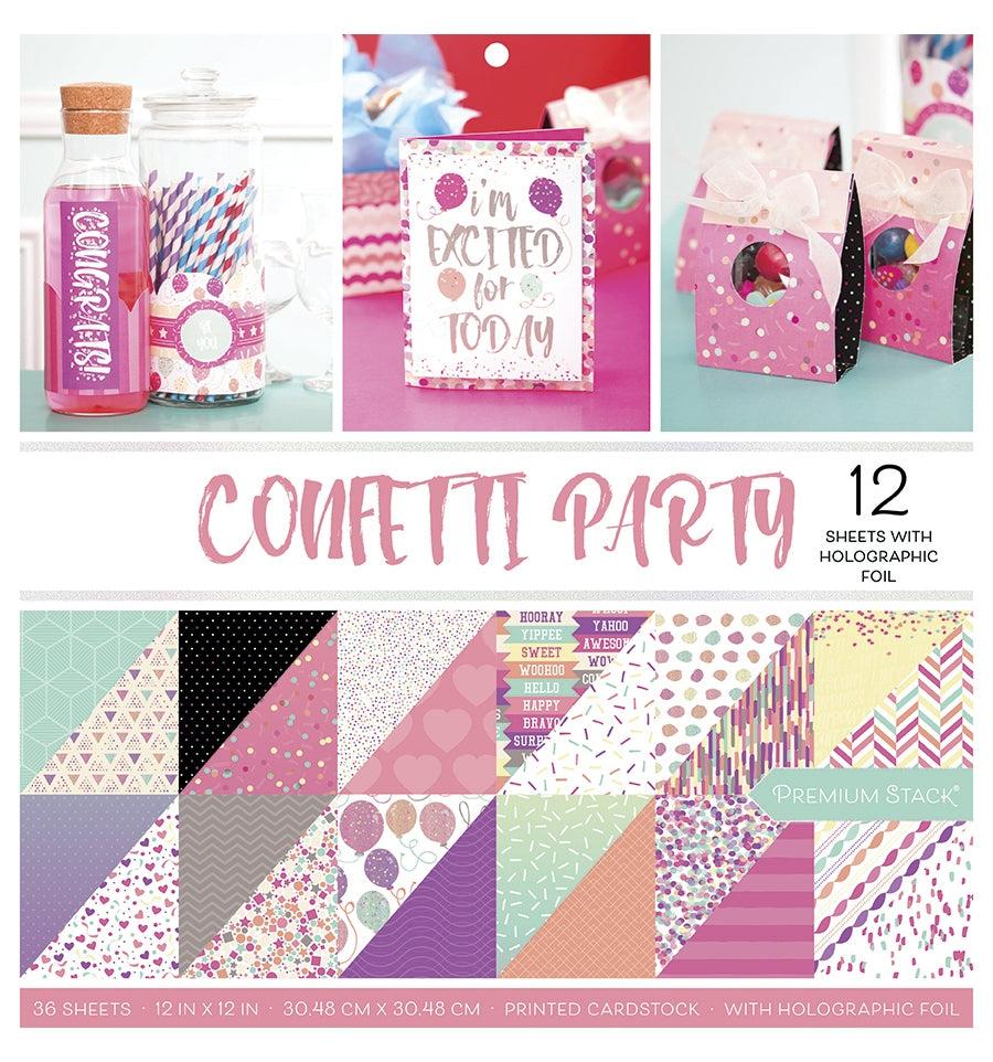 Confetti Party Holographic Foil Paper 12" / Block de Papel Doble Cara Confetti Holográfico Papel DCWV