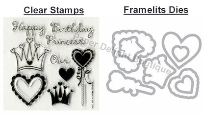 Princess Dies &amp; Stamps / Set de Suajes y Sellos de Polímero de Princesas Descontinuado Sizzix