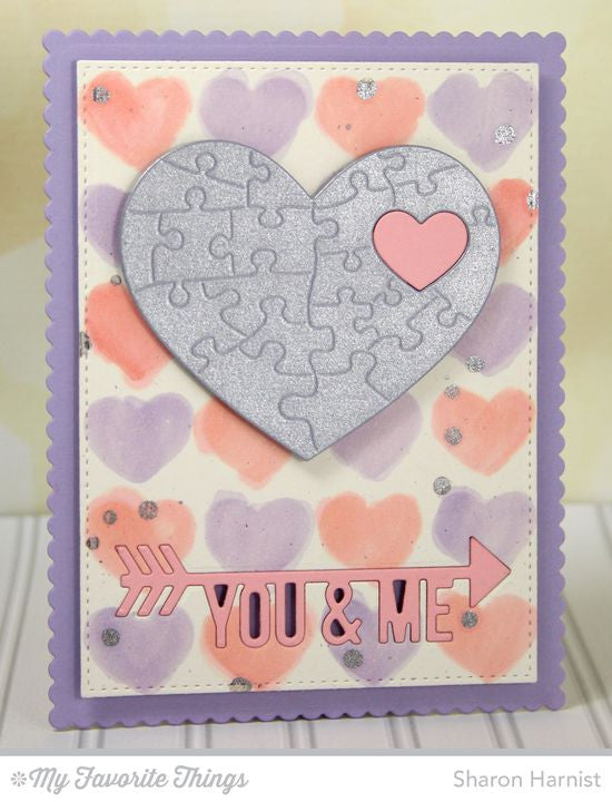 Suaje de Corazon con Rompecabeza Grabado / Heart Puzzle Descontinuado Die Namics
