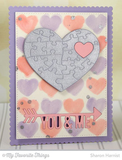 Suaje de Corazon con Rompecabeza Grabado / Heart Puzzle Descontinuado Die Namics