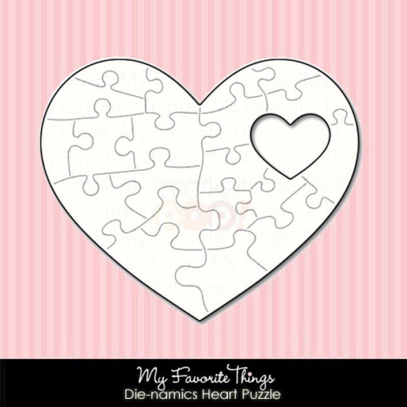 Suaje de Corazon con Rompecabeza Grabado / Heart Puzzle Descontinuado Die Namics