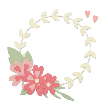 Thinlits Floral Wreath Die / Suaje de Corona Floral Descontinuado Sizzix