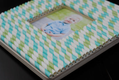 Paper Straws Pool Blue / Popotes de Papel Decorativo Azules Adornos / Embellishments American Crafts