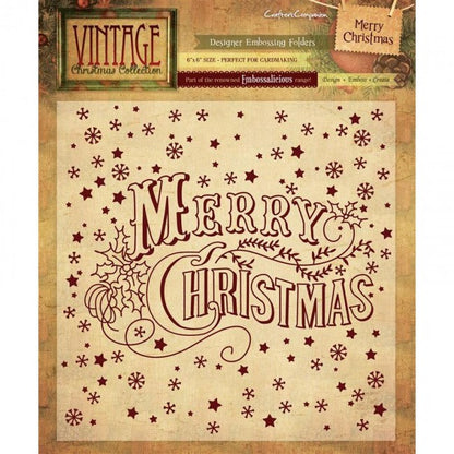 Merry Christmas Embossing Folders / Folder de Grabado Feliz Navidad Descontinuado Crafter&