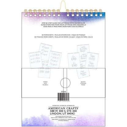 Watercolor Brush Lettering Workbook Words / Cuaderno de Práctica de Palabras Caligrafía con Acuarelas Caligrafía Kelly Creates