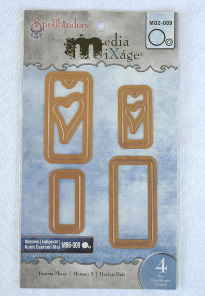 Hearts Three Dies / Suajes de Cortes Descontinuado Spellbinders