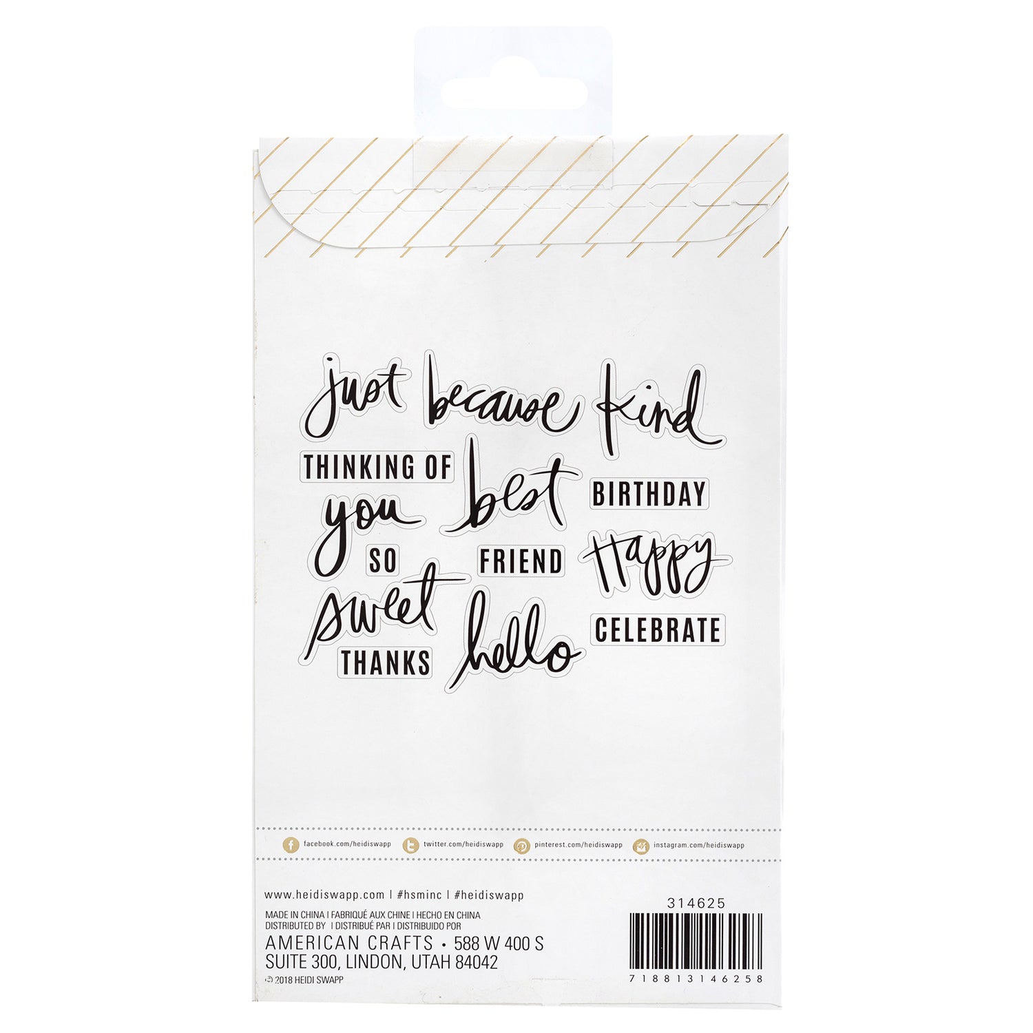 Minc Sentiment Stamps / Sellos de Polímero Frases Descontinuado Heidi Swapp