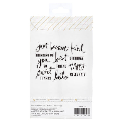 Minc Sentiment Stamps / Sellos de Polímero Frases Descontinuado Heidi Swapp