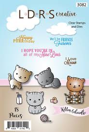 Stamps and Dies  Kitten Caboodle / Kit de Suajes y Sellos de Gatitos Descontinuado LDRS Creative