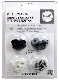 Wide Eyelets Grises / Ojillos Anchos Grey Adornos / Embellishments We R Memory Keepers