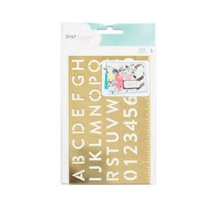 Dear Lizzy Documentary Metal Stencil / Estencil de Alfabeto Descontinuado American Crafts