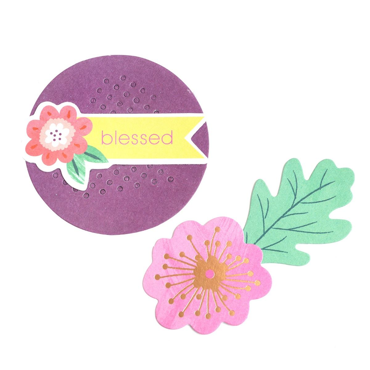 Die-Cuts Truly Grateful Ephemera Paige Evans / Recortes Agradecimiento Efímero Descontinuado Pink Paislee