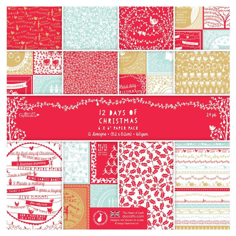 12 Days of Christmas Paper 24pk / Block de Papel de Navidad Descontinuado My Favorite Things