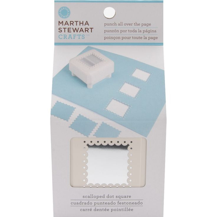 All Over the Page Scalloped Dot Square / Perforadora Cuadro Punteado Festoneado Descontinuado Martha Stewart