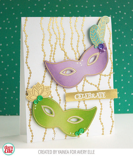 Mardi Gras Stamps  / Sellos de Polímero de Carnaval Sellos Avery Elle