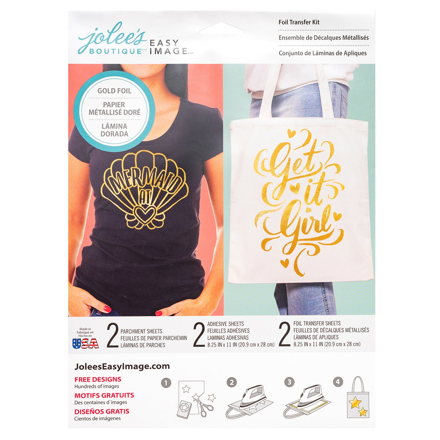 Easy Image Foil Transfer Kit Gold / Hojas de Foil Para Tela Doradas Foil Jolee&