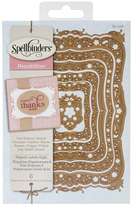 Majestic Labels Eight S5-208 / Suaje de Corte de Marco Decorad Descontinuado Spellbinders
