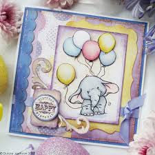 Bella With Balloons / Sellos de Polímero de Elefante con Globos Descontinuado Wild Rose Studio