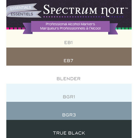 Spectrum Noir Essentials 6 pz. / Marcadores con Base de Alcohol Descontinuado Crafter&