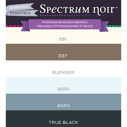 Spectrum Noir Essentials 6 pz. / Marcadores con Base de Alcohol Descontinuado Crafter&