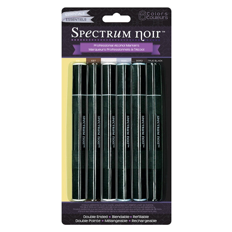 Spectrum Noir Essentials 6 pz. / Marcadores con Base de Alcohol Descontinuado Crafter&