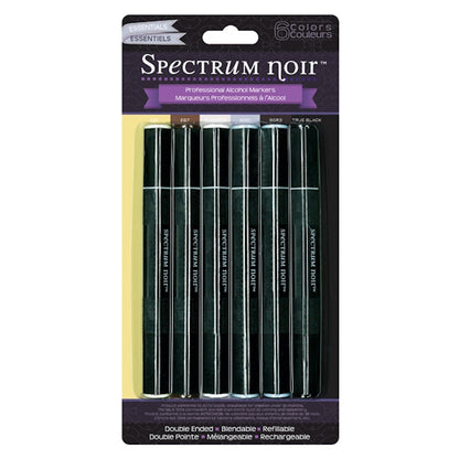 Spectrum Noir Essentials 6 pz. / Marcadores con Base de Alcohol Descontinuado Crafter&