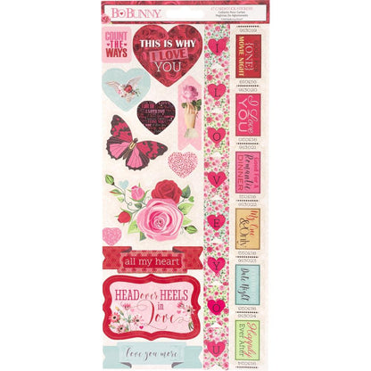 Count The Ways Cardstock Stickers / Estampas de Cartulina Amor Descontinuado BoBunny