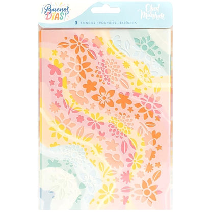Buenos Dias Stencils / Set 3 Esténciles 6 x 8.5"  American Crafts
