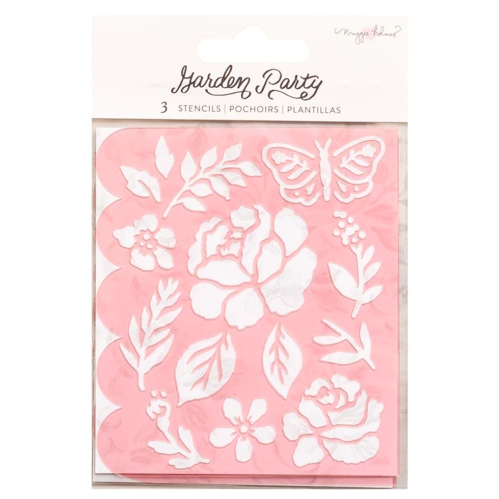 Garden Party Stencils / Set 3 Esténciles 3.5 x 4"  American Crafts