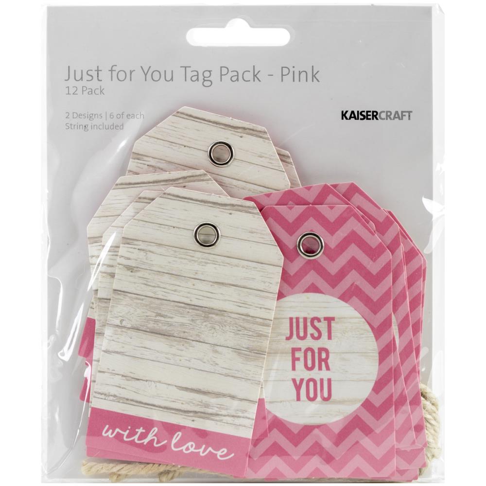 Kaisercraft Tags W/String Pink / Paquete de Etiquetas Rosa Adornos / Embellishments Kaiser Craft