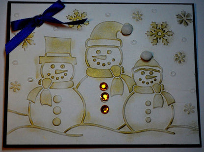Three Snowmen Embossing Folder / Folder de Grabado Muñecos de Nieve Descontinuado Darice