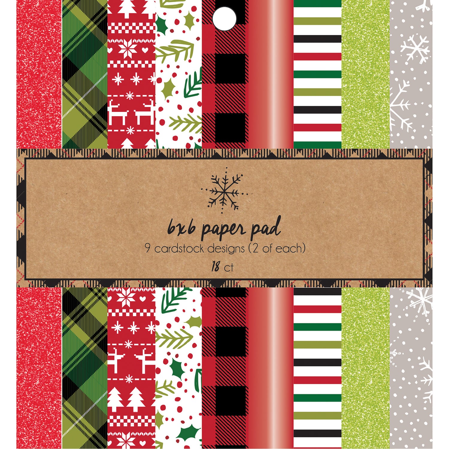 Christmas Cardstock Pad / Block de Cartulinas de Navidad con Glitter Descontinuado American Crafts
