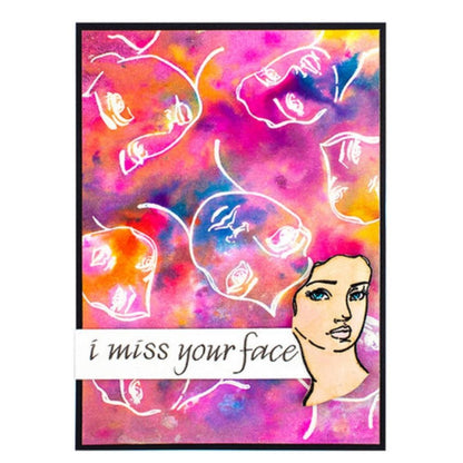 Faces Clear Stamps / Sellos Acrílicos Caras de Mujer Descontinuado Jane Davenport
