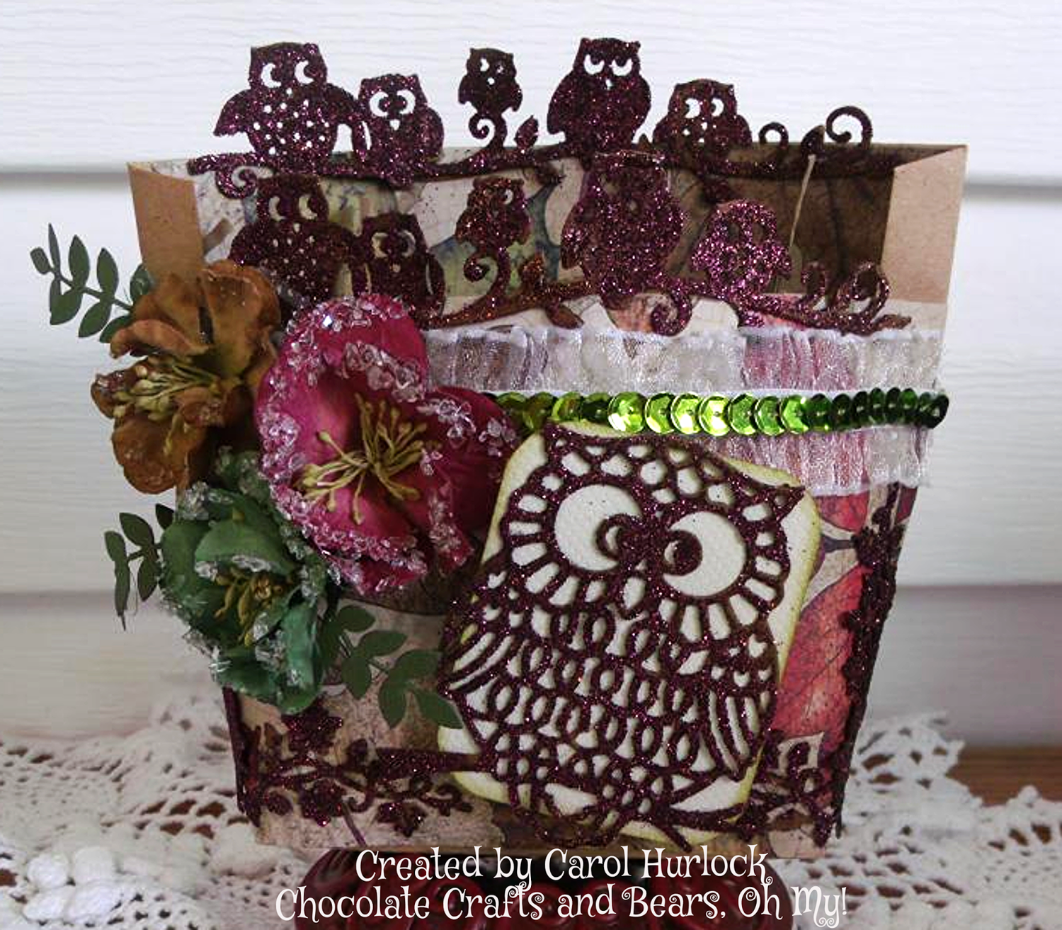 Suaje de Corte de Borde de Búhos / Fall Owl Border Dados de Corte / Suajes / Troqueles Cottage Cutz