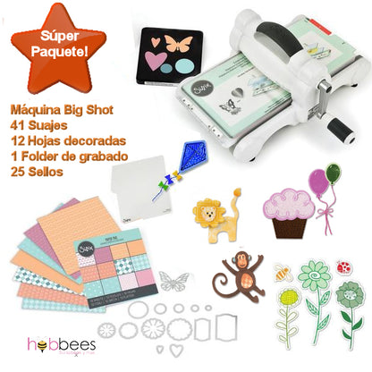Big Shot Súper Paquete / Máquina de Corte y Grabado Big Shot Paquete Descontinuado Sizzix