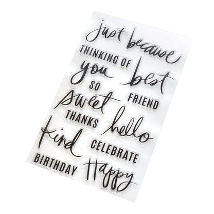 Minc Sentiment Stamps / Sellos de Polímero Frases Descontinuado Heidi Swapp